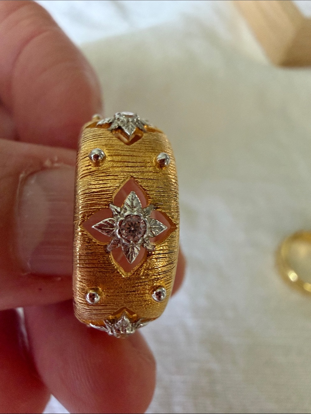 Gold Filled And Sterling Silver Decorative Stackable Women’s Ring